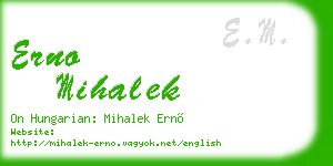 erno mihalek business card